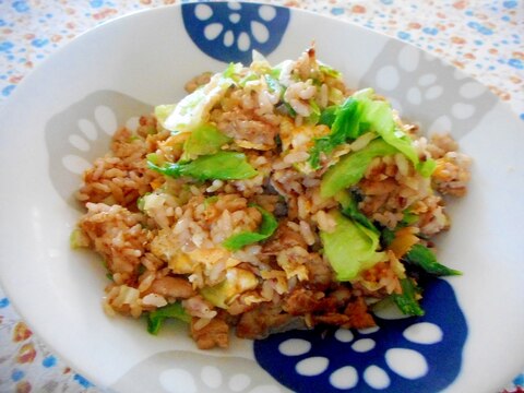 豚肉とレタスの生姜味噌チャーハン